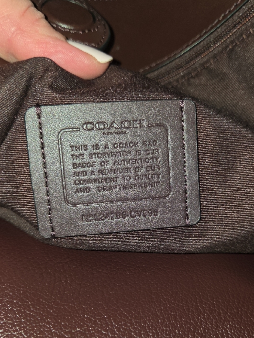Coach Black Leather Tote with Gold Logo - Picture 4 of 7